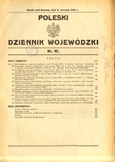 Poleski Dziennik Wojewódzki 1933.06.02 nr 10