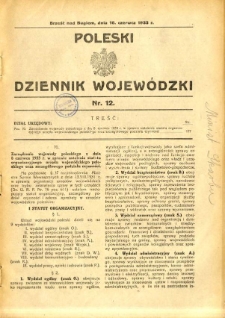 Poleski Dziennik Wojewódzki 1933.06.16 nr 12
