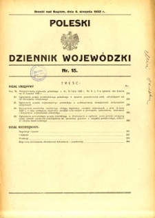 Poleski Dziennik Wojewódzki 1933.08.04 nr 15