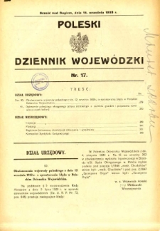 Poleski Dziennik Wojewódzki 1933.09.14 nr 17