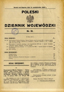 Poleski Dziennik Wojewódzki 1933.10.14 nr 19
