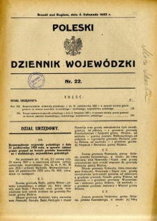 Poleski Dziennik Wojewódzki 1933.11.04 nr 22