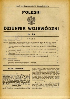 Poleski Dziennik Wojewódzki 1933.11.13 nr 23