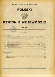 Poleski Dziennik Wojewódzki 1933.11.27 nr 24