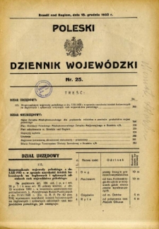 Poleski Dziennik Wojewódzki 1933.12.18 nr 25