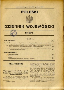 Poleski Dziennik Wojewódzki 1933.12.30 nr 27