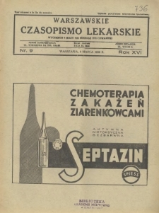 Warszawskie Czasopismo Lekarskie 1939 R.16 nr 9
