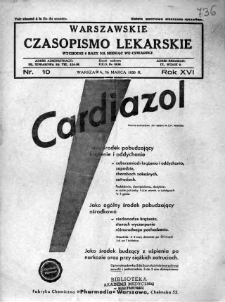 Warszawskie Czasopismo Lekarskie 1939 R.16 nr 10