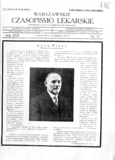 Warszawskie Czasopismo Lekarskie 1939 R.16 nr 11