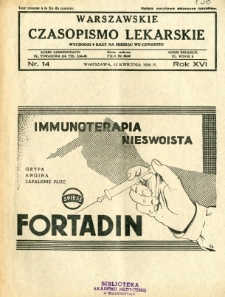 Warszawskie Czasopismo Lekarskie 1939 R.16 nr 14