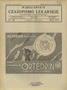 Warszawskie Czasopismo Lekarskie 1939 R.16 nr 18
