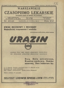 Warszawskie Czasopismo Lekarskie 1939 R.16 nr 23-24