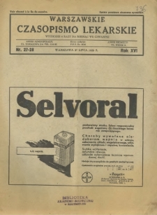 Warszawskie Czasopismo Lekarskie 1939 R.16 nr 27-28