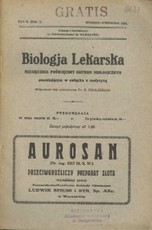 Biologja Lekarska 1926 R.5 nr 5