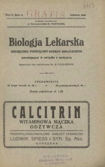 Biologja Lekarska 1926 R.5 nr 6