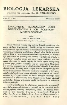 Biologja Lekarska 1930 R.9 nr 7