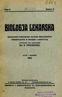 Biologja Lekarska 1931 R.10 nr 2