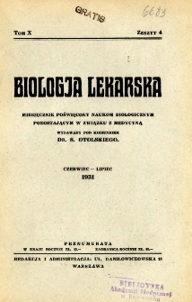 Biologja Lekarska 1931 R.10 nr 4