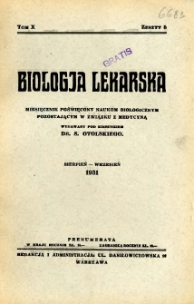 Biologja Lekarska 1931 R.10 nr 5