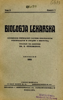 Biologja Lekarska 1931 R.10 nr 7