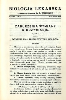 Biologja Lekarska 1927 R.6 nr 8
