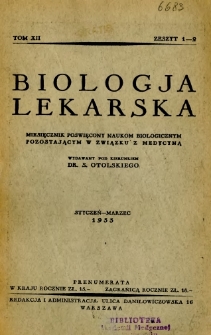 Biologja Lekarska 1933 R.12 nr 1-2