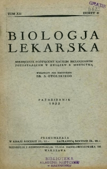 Biologja Lekarska 1933 R.12 nr 6
