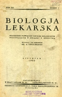 Biologja Lekarska 1933 R.12 nr 7