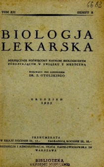 Biologja Lekarska 1933 R.12 nr 8