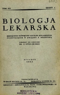 Biologja Lekarska 1935 R.14 nr 1
