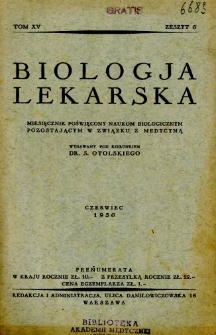Biologja Lekarska 1936 R.15 nr 6