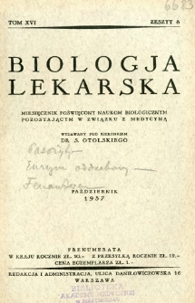 Biologja Lekarska 1937 R.16 nr 8