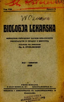 Biologja Lekarska 1929 R.8 nr 3