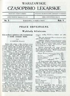 Warszawskie Czasopismo Lekarskie 1928 R.5 nr 5