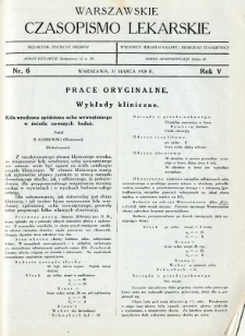Warszawskie Czasopismo Lekarskie 1928 R.5 nr 6