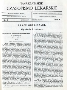 Warszawskie Czasopismo Lekarskie 1928 R.5 nr 7