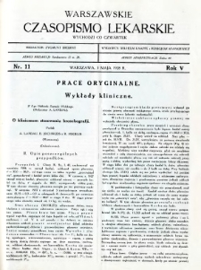 Warszawskie Czasopismo Lekarskie 1928 R.5 nr 11