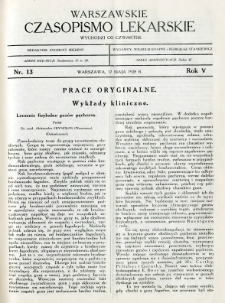 Warszawskie Czasopismo Lekarskie 1928 R.5 nr 13