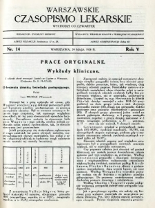 Warszawskie Czasopismo Lekarskie 1928 R.5 nr 14